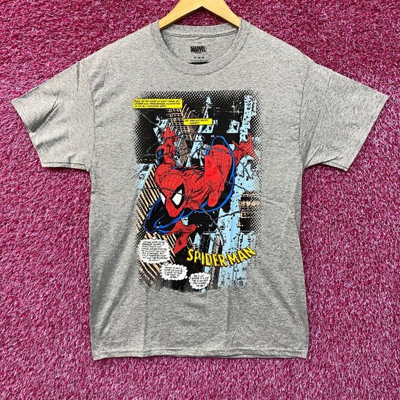 Marvel Spider-Man Comic Book Style Graphic Design T-Shirt Medium - Picture 1 of 4